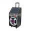 Hoxen patent solar energy trolley speaker with Bluetooth ,wireless MIC, USB,SD,FM Radio,L-72