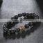 Trendy Charm Plated Gold Silver Micro Pave CZ Beads Men Black Lava Stone Bead Bracelets For Men Pulseras Feminina