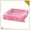 2015 Custom Paper Gift Box With Transparent Window Ribbon Bowknot Green Cardbard
