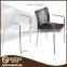 Modern Chrome Legs Dining Chair with Armrest