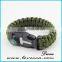 Top quality black Paracord compass outdoor military braided survival bracelets