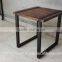 Vintage Industrial Furniture Side Table , Industrial Recycled Wood and Iron Side Table