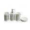 Mosaic White Resin Bathroom Accessory Set With Crackle Glass