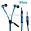 High Quality Metal Zipper Earphone With Mic