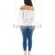 Latest Fashion Blouse Design Off Shoulder Sexy Ruffle Tops for Women Plus Size Tops Wholesale