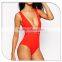 Wholesale alibaba china women red deep v swimwear 2016