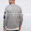 Custom Baseball Collar Chest And Side Pockets Zip Arm Design Grey Men's 100% Cotton Casual Zip Closure Sweatshirt
