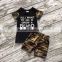 2016 new arrival baby boys summer outfits boys all I want to do is grow a BEARD outfits boys camo clothing top with shorts