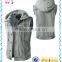 Plus Size Black Mens Demin Jeans Sleeveless Hoodie Vest