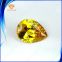 Wuzhou wholesale cubic zirconia, excellent pear cut cubic zirconia stones,yellow diamond color cz stone