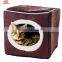 Soft Pet Bed Dog Cat Enclosed Cube Cozy