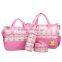 NEWEST 5pcs/set high quality tote baby shoulder diaper bags durable nappy bag mummy mother baby bag