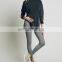 Rib trim simple heavy knit comfy mock neck pullover