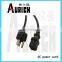 ul2464 pvc insulated wire hollow brass power plug pin power cable