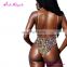 2017 alibaba china african print high cut thong swimwear woman bikini