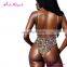 2017  china african print high cut thong swimwear woman bikini