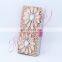 Aidocrystal Champagne double flowers rhinestones flip leather case hot selling phone case for iphone 6s