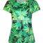 Golden Supplier Green Color Cheap Women Custom T Shirt Printing Casual Wear Tee Shirt