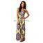 Fashion sleeveless printed viscose Sexy Ladies One Piece Dress Pattern