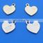 silver finish tone heart shape metal pendant tags with custom logo engraved