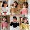 6599/New Arrival Long Sleeve Cute Floral Neck t Shirts for Kids Girls Spring Fashion Fresh Girls Top