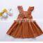 2020 new Hot sell 1-4T Summer baby girl solid brown dress baby bow backless sleeveless pleated dress