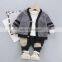 Children's clothing boys 2020 autumn new boys foreign style cardigan suit baby three-piece cotton set