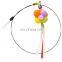 HQP-DMB04 HongQiang Wire Crystal Tube Plush Ball Feather Tassel Cat Teaser Cat Wand Stick Interactive Cat Toy
