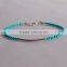 Turquoise bead bangle bracelet with white gold copper tube