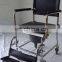 CE Approved Best seller transport commode chair with 4 wheels