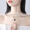 Trendy Girl Jewelry Rose Gold Choker 925 Sterling Silver Black Zircon Brand Jewelry Four Leaf 4 Clover Necklace