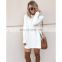 Women Turtleneck Knitted Pullover Solid Oversized Long Sweater Dress