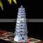 Jingdezhen blue and white ancient ceramic pagoda figurine for decoration