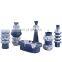 Modern Handmade Hot Sale Matt Blue With White Ceramic Porcelain Vase For Home Or Office Decoration