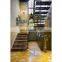 glass tread straight double stringers stairs/outdoor crystal staircase