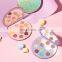 Clock Round Palette Style Sticker Your Own Logo 12 Color Makeup Pan Pink Eyeshadow Container Palette With Large Mirror