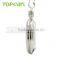 Quartz Movement Simple Pocket Watch Chain Roman Numbers Silvery Case LPW365