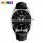 SKMEI 9073 Men's Fashion & Casual High Quality Classic Simple Style Leather Band Calendar Analog Chronograph Waterproof watches