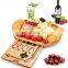 Biodegradable Natural Wholesale Large Tray Bamboo Cheese Board With Knives Slide Out Drawer