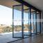 Foldable sliding aluminum metal frame glass accordion style bifold patio doors