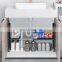Under Sink Kitchen Rack Expandable Cabinet Shelf Organizer Rack with Removable Panels for Kitchen Bathroom Storage 2-Tier