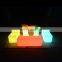 Rechargeable Illuminated led plastic cube chair lighted led cube chair outdoor seating for living room long cube bench
