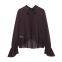 2025 Spring and Summer New European and American Style Women's Fashion Casual Bow Layering  Decorate the top