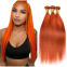 Ginger 350# Прямые прядки из 100% натурального неокрашенного человеческого волос, которые можно окрашивать