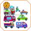Wooden Rubber Stamps Motor Vehicles 7 pcs for Kids