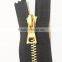 #5 gold color brass zipper for leather bags