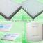 Thin air filter material, bulk air filter material, paint spray booth filter