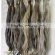 2016 hot sale unprocessed virgin raw material silver grey human hair braiding