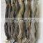 2016 the new top quality unprocess grey hair extensions sale bulk extensions