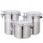 stainless steel airtight canister with plastic lid seal pot sealed cans